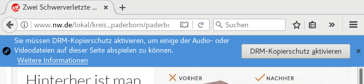 Firefox-Meldung